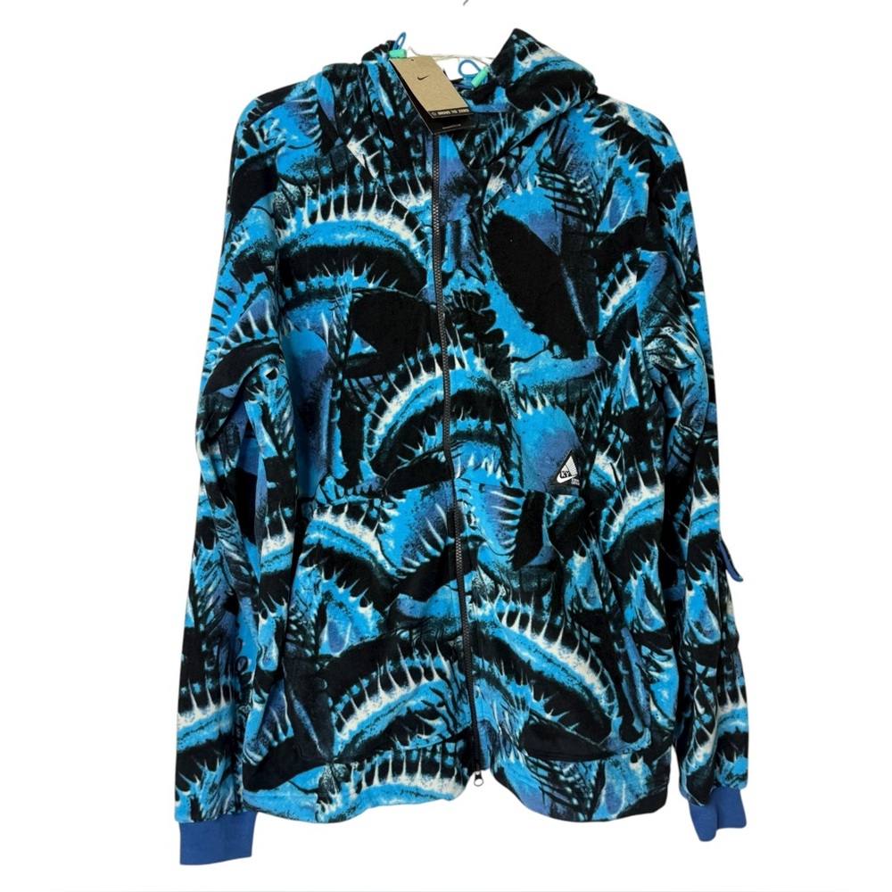 Nike Men's L Tall Kyrie Irving Fly Trap Oversized Fleece Hoodie Full Zip Pockets